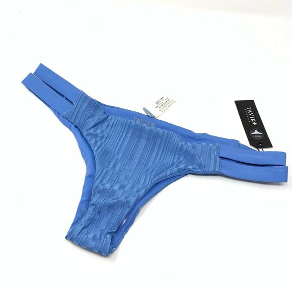 Tavik Chloe Mini Swim Bottom Slinky Rib Sea Blue Size Large NEW - Picture 3 of 8